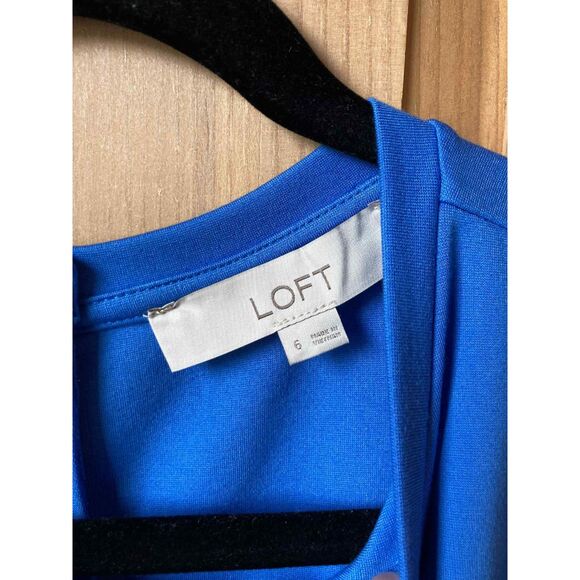 LOFT | NWOT Ponte Seamed Tank Midi Dress in Cobalt Blue | Size 6 - Picture 5 of 6